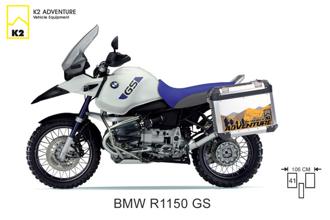 กล่องข้าง ปี๊บข้าง 2 ใบ พร้อมแร็ค K2 PRO 29,35L,41L FOR BMW R1150GS