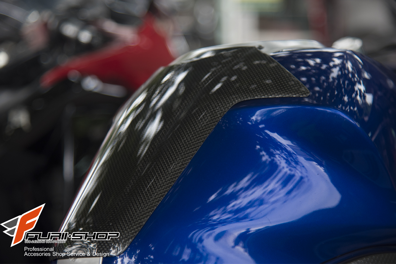 ครอบถังเพรียวเคฟล่า FORCE RACING FOR YAMAHA R3