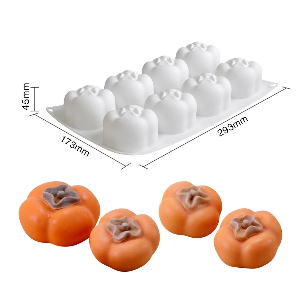 แม่พิมพ์ซิลิโคนช็อคโกแลตรูปลูกพลับ 3 มิติ แม่พิมพ์เค้ก