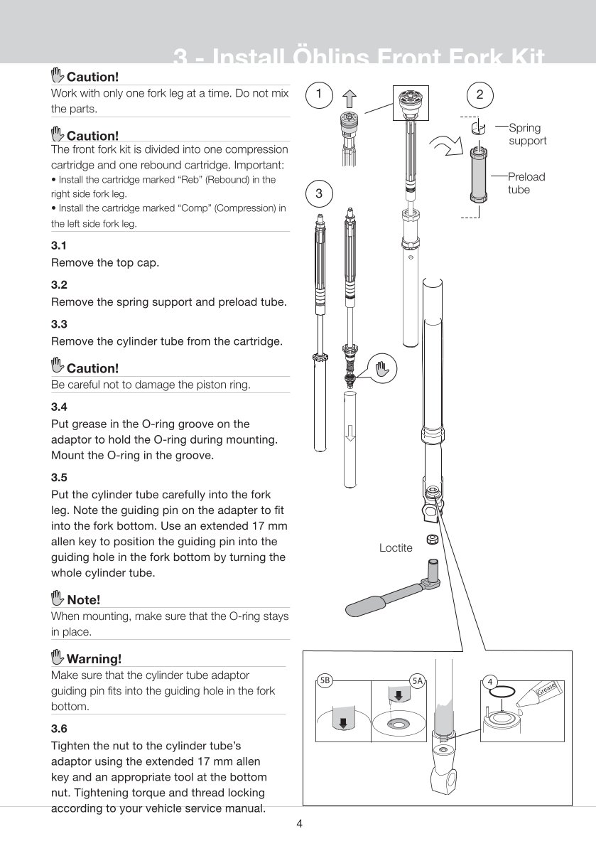 สปริงโช้คหน้า Ohlins FGK224 For Ducati 1199 Panigale (Marzocchi) 2012-2014