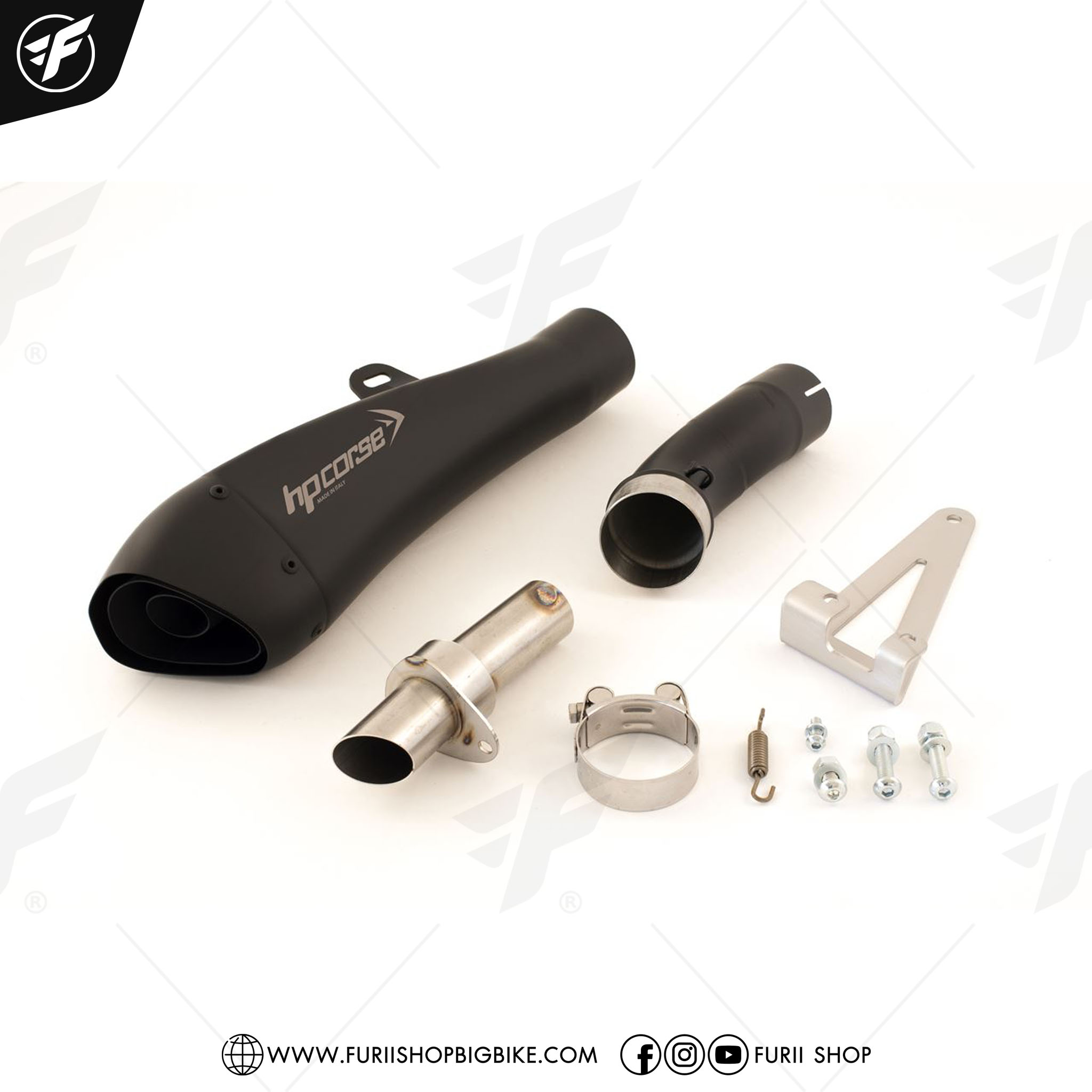ท่อ HP CORSE SLIP ON HYDROFORM BLACK FOR Triumph Street Triple 675 13-16