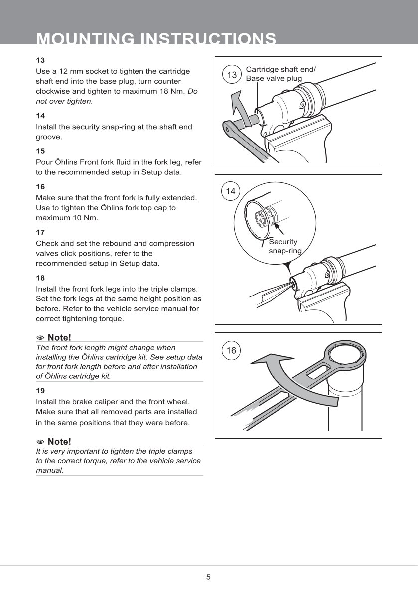 สปริงโช้คหน้า Ohlins FCX1303 For Sherco 300 SE Factory 2020-2023
