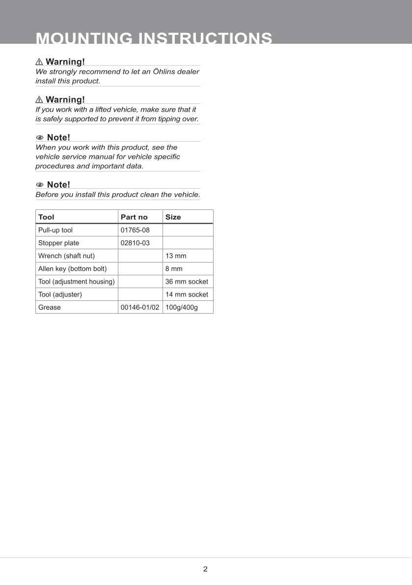 สปริงโช้คหน้า Ohlins FKS203 For Yamaha MT-03 2016-2019