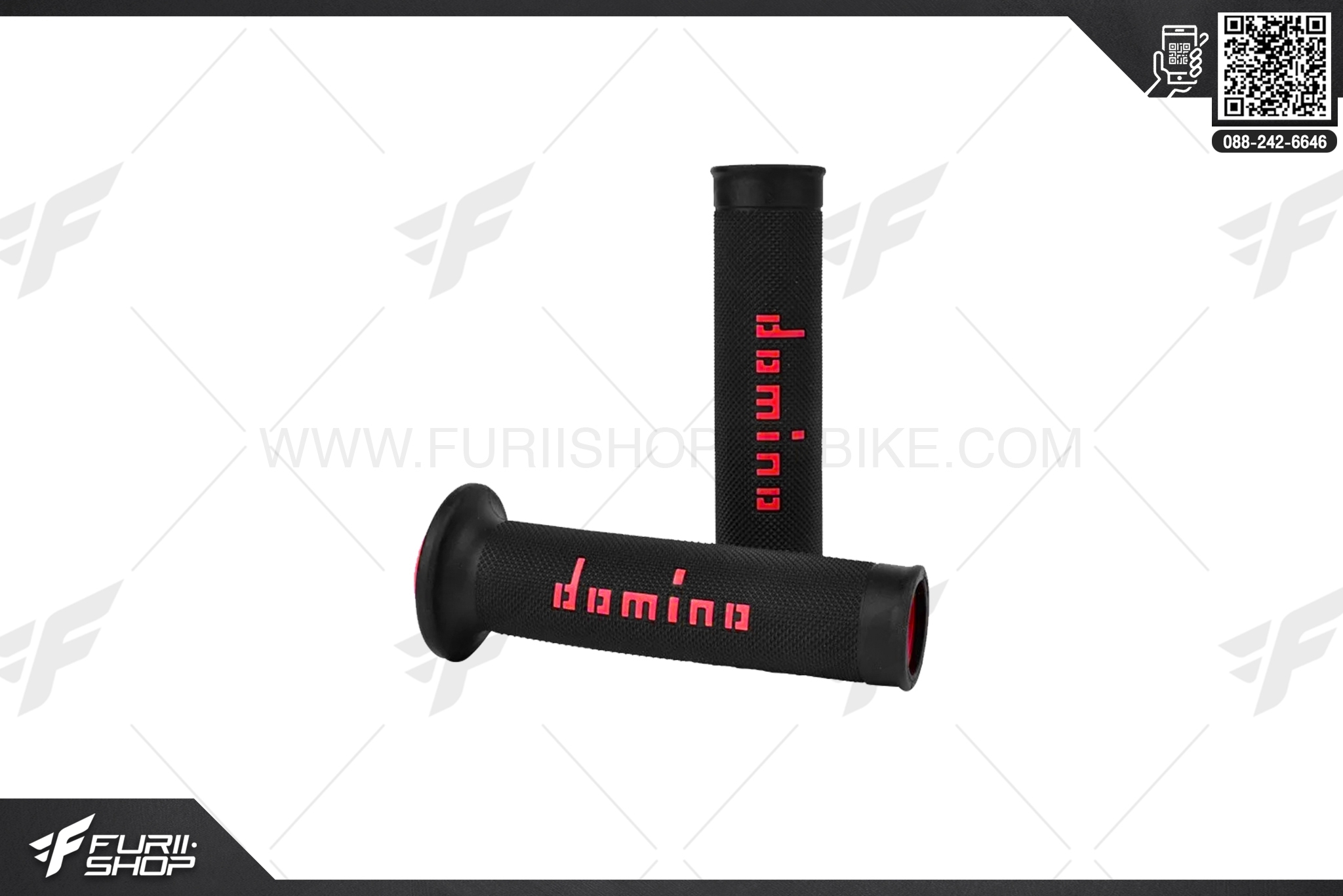 ปลอกแฮนด์ Domino Racing รุ่น A 010 ปี 2020 ดำ-แดง รหัส A01041C4240B7-0