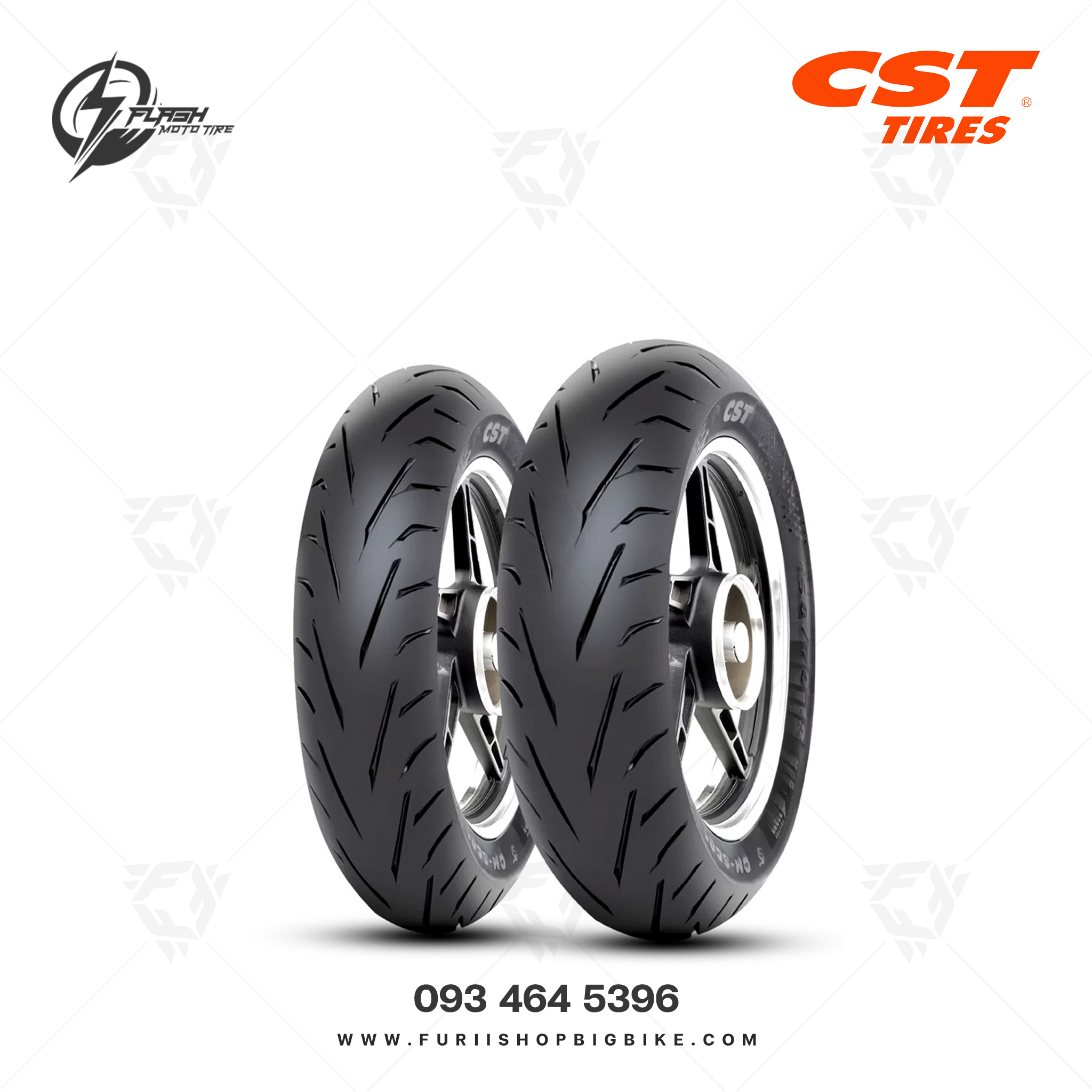 ยางมอเตอร์ไซค์บิ๊กไบค์ CST Tires Scooter CM-SC01 : 120/70 - 15 Front Flash Moto Tire