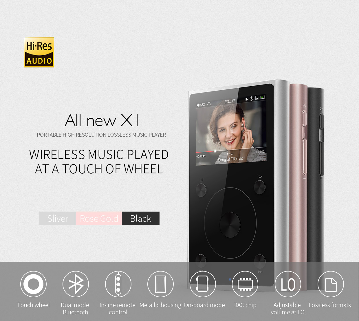 ขาย FiiO x1ii สุดยอดเครื่องเล่นเพลง HiFi พกพารองรับ lossless 192khz/32bit , bluetooth 4.0 , touch wheel