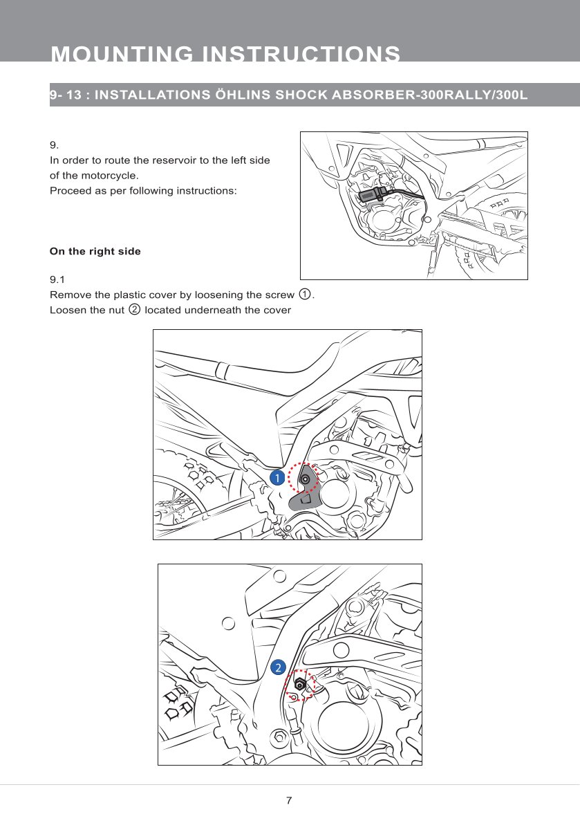 โช๊คหลังแต่ง Ohlins HO213 For Honda CRF 300L (US/EU Version) ปี 2021-2023