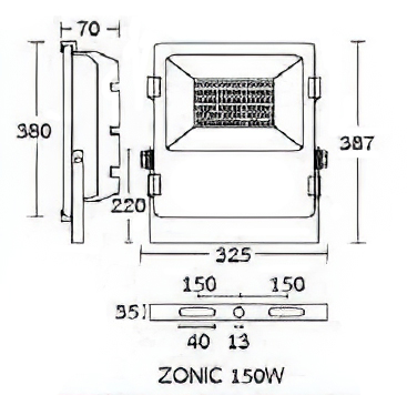 สปอร์ตไลท์ LED 150W BEC Zonic