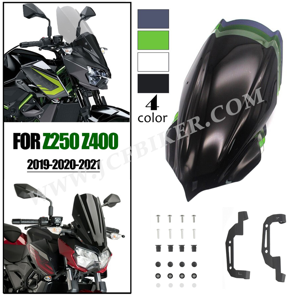 ชิวหน้า,บังไมล์,ชิวหน้าแต่ง Z250/Z400 ปี2019-2021 วัสดุโพลีคาร์บอเนตเนื้องานเงาเป็นพิเศษ