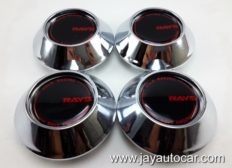 ฝาล้อรถยนต์ แม็กแต่ง สำหรับ ล้อแม็ก RAYS สีเงิน ขนาด 60 มิล 1ชุด 4ชิ้น มาใหม่ สวยมาก 60mm.