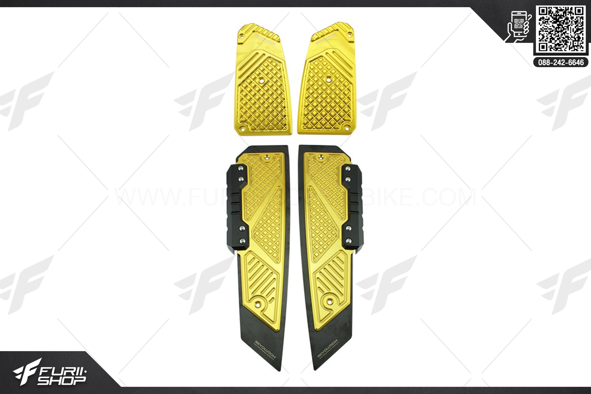 สแตนเลสลองพื้น+มิเนียม+กันล้ม Revolution For Honda Forza350 2020