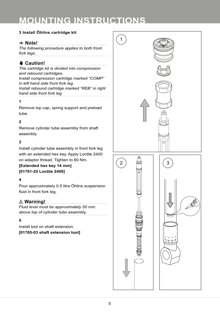 สปริงโช้คหน้า Ohlins FKR109 For Honda CBR1000RR SP (Öhlins FL 910) 2014-2016
