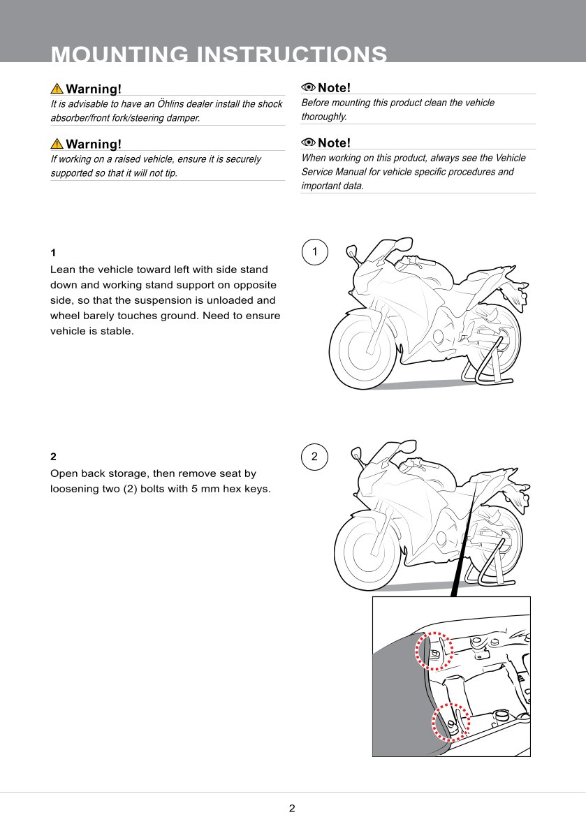 โช๊คหลัง โช๊คแต่ง โช๊คมอเอตร์ไซค์ OHLINS HO110014 FOR ฮอนด้า HONDA CBR300R ของแท้