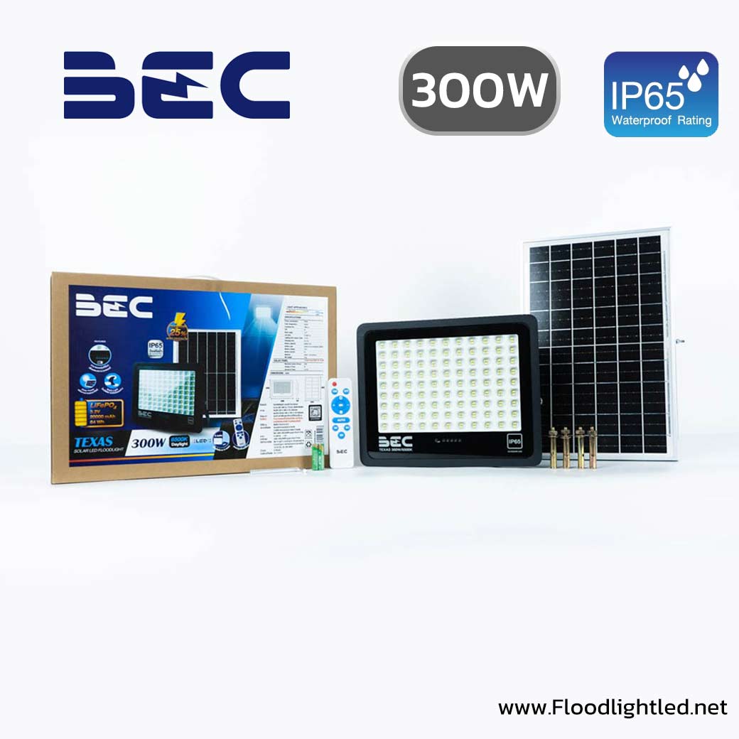 โคมฟลัดไลท์โซลาร์เซลล์ LED รุ่น TEXAS 300W