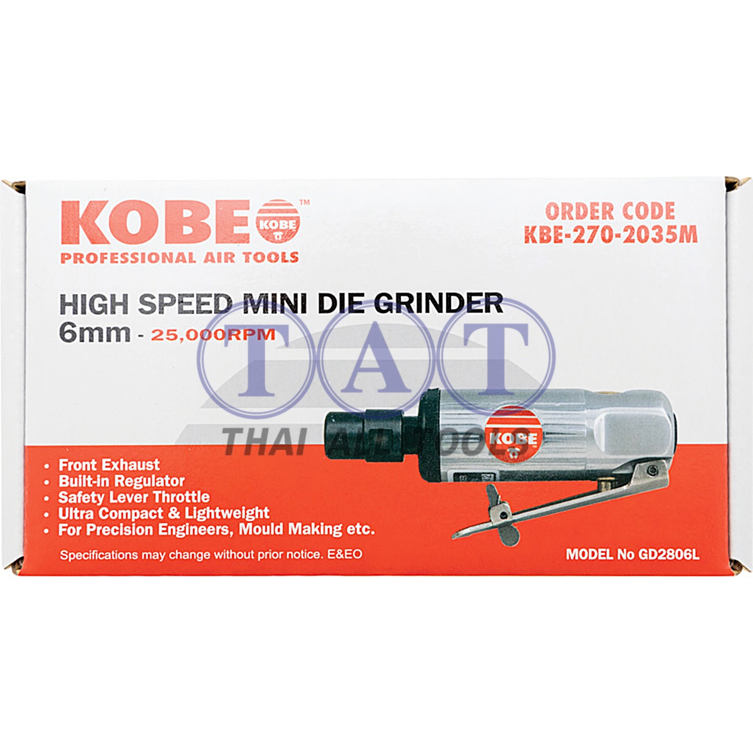 KOBE GD2806L เครื่องเจียรลมมินิ 6 มม. 25,000 RPM | ขนาดเล็กแรงจัด
