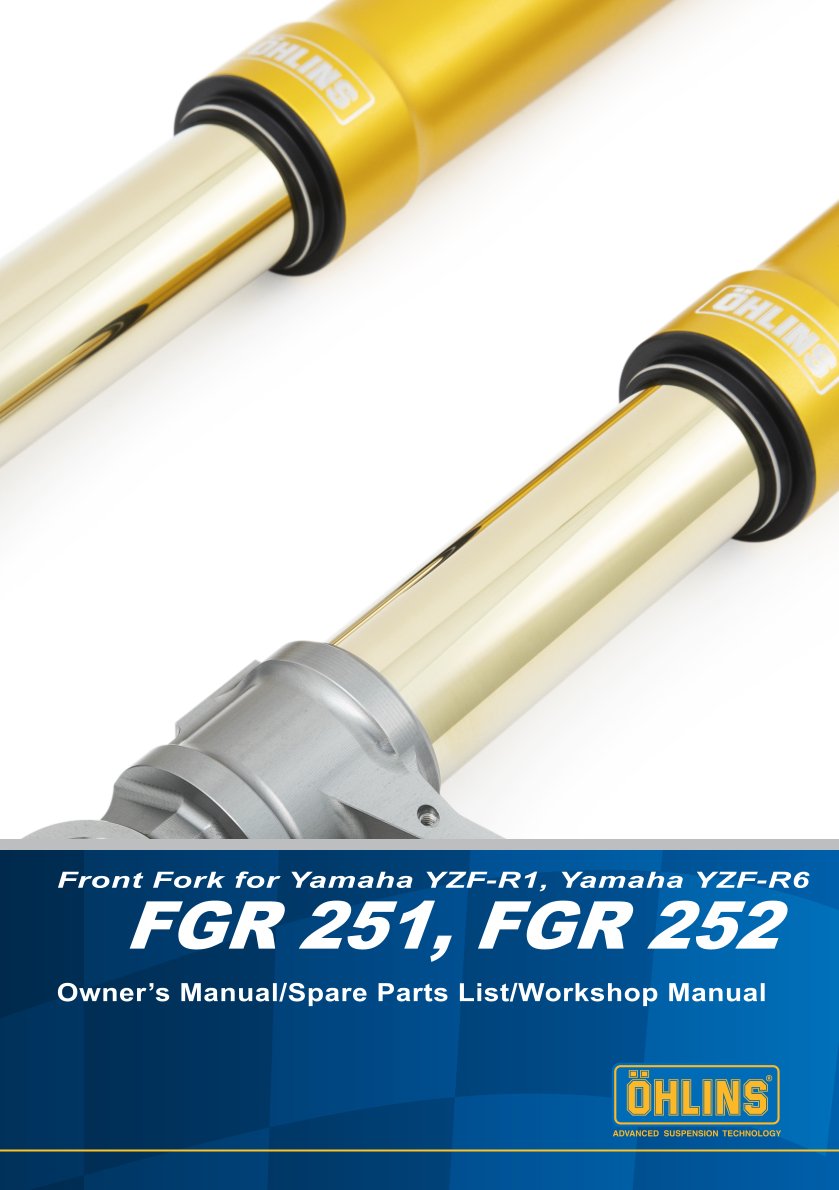 โช้คหน้า OHLINS FGR252 FOR Yamaha YZF R6 2017-2024