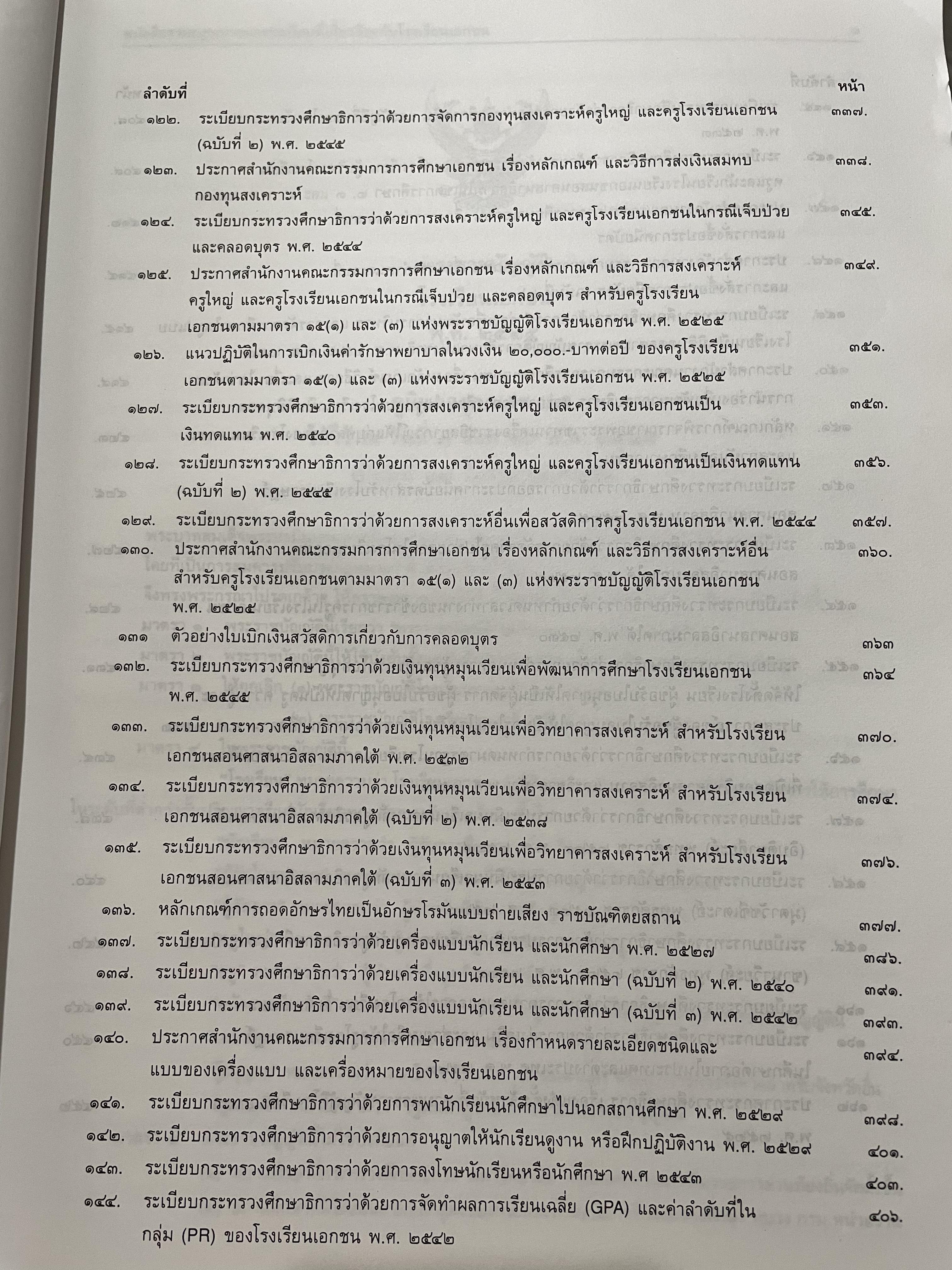 รวมกฎหมายและระเบียบที่เกี่ยวข้องกับโรงเรียนเอกชน 0 กก.