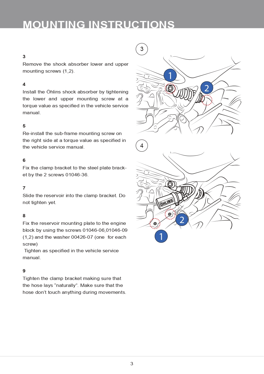 โช๊คหลังแต่ง OHLINS DU 506 For Ducati Monster 821 2015-2018