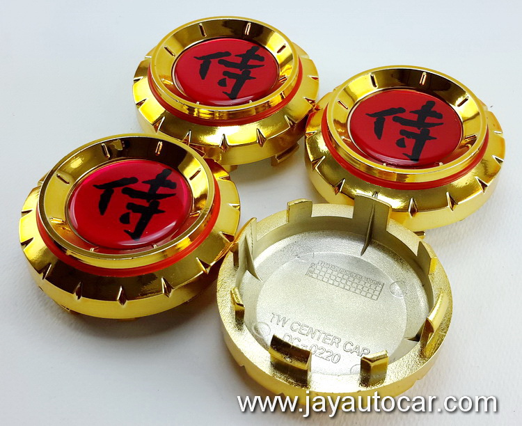 ฝาล้อรถยนต์ สำหรับ ล้อแม็ก SAMURAI สีทอง ขนาด 60 มิล 1ชุด 4ชิ้น