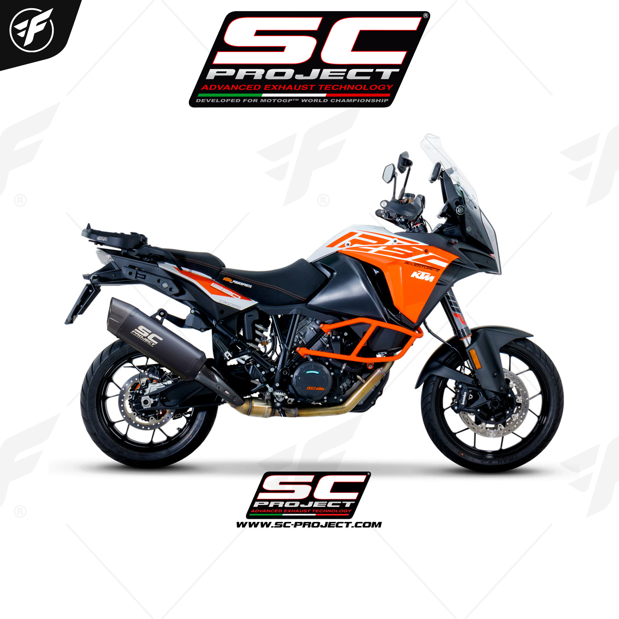 KTM 1290 SUPER ADVENTURE (2017 - 2020) Adventure Muffler, matt black painted Titanium