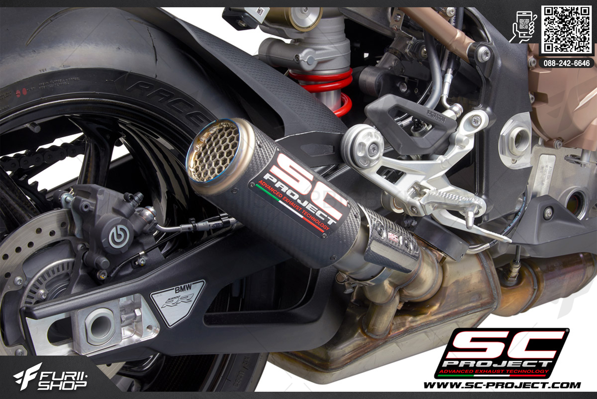 ท่อมอเตอร์ไซค์ ท่อไอเสีย SC Projcet CR-T Muffler Carbon For BMW S1000RR 2020 ท่อแต่ง ท่อสูตร ท่อบิ๊กไบค์ ท่อBigbike ท่อไอเสีย