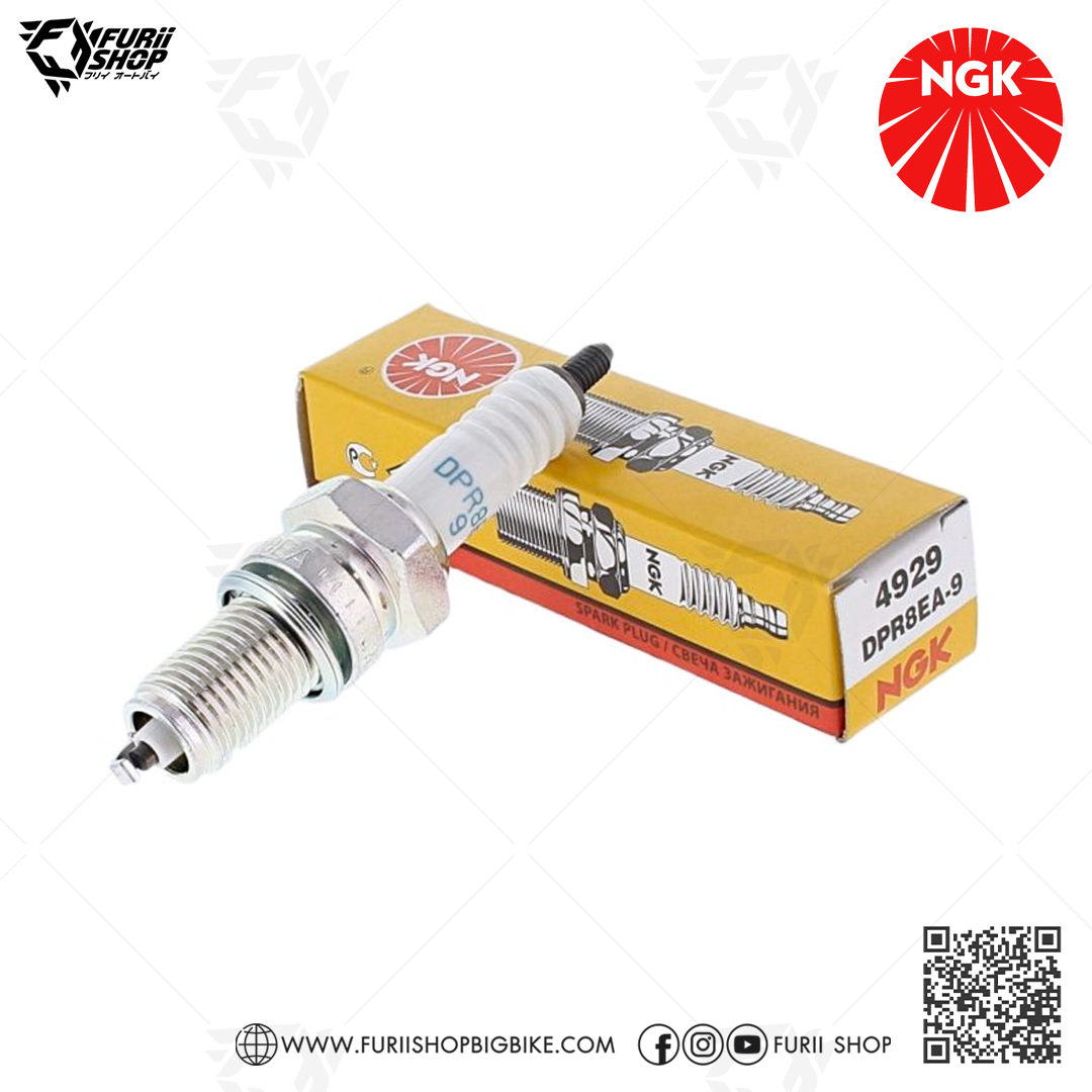 หัวเทียน NGK DPR8EA-9 ขั้ว Nickel ใช้สำหรับ Triumph Thruxton, Scrambler, Bonneville T100 ตัว air cooler