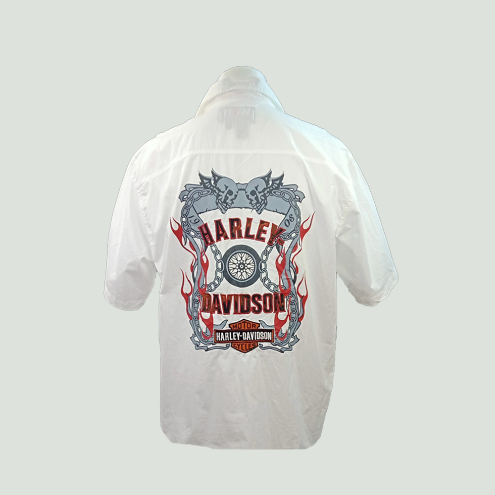 เสื้อ Shirt H-D แขนสั้นปักลาย #99073 ไซส์ XL