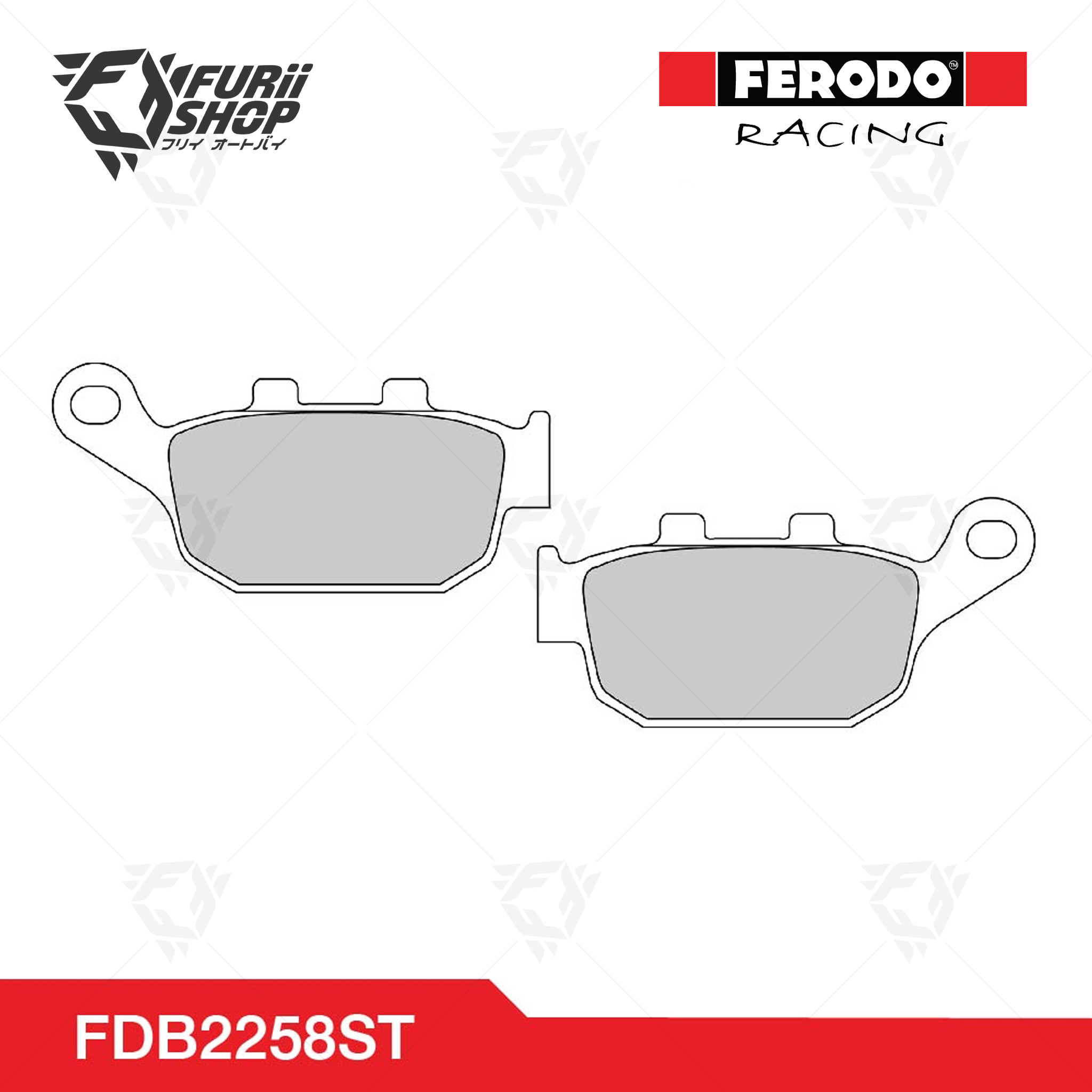 ผ้าเบรกหลัง FERODO RACING : For KAWASAKI , HONDA (FDB2258ST)