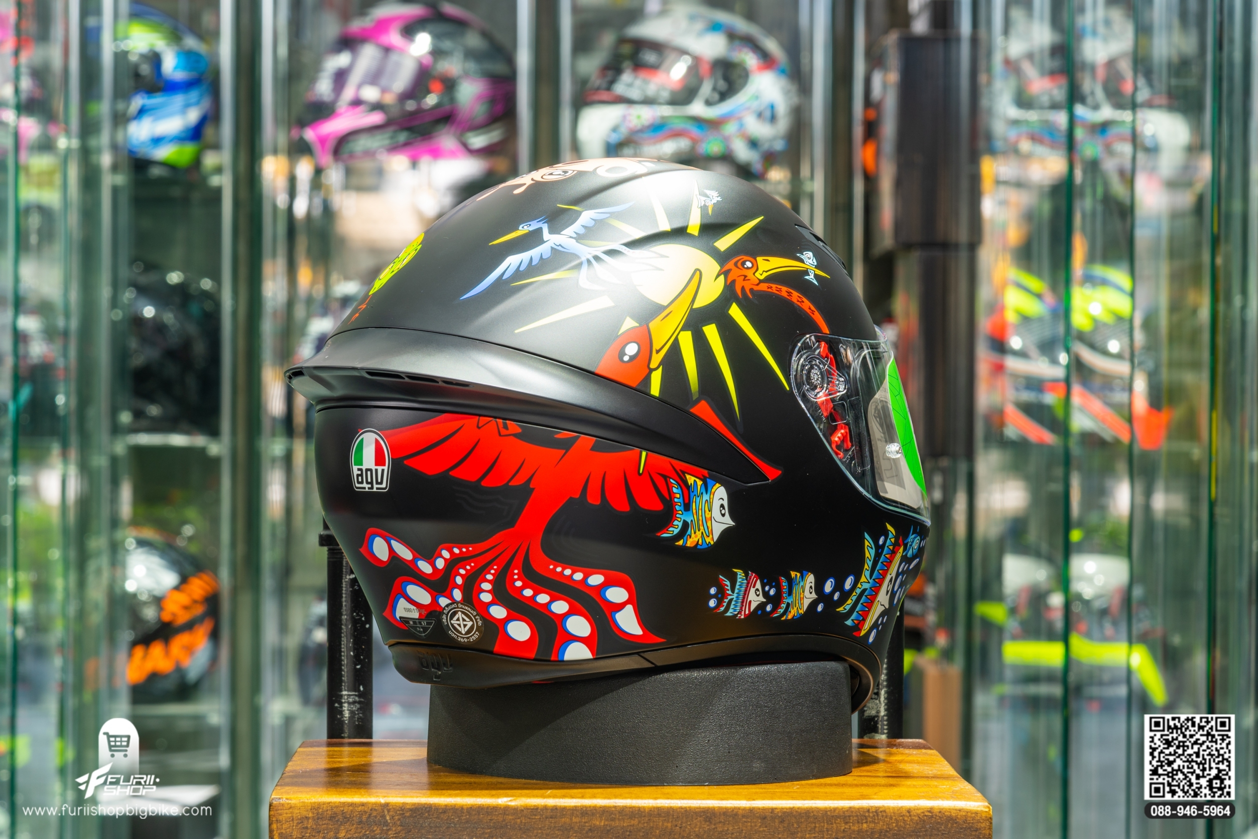 หมวกกันน็อค AGV K1 WHITE ZOO MATT BLACK