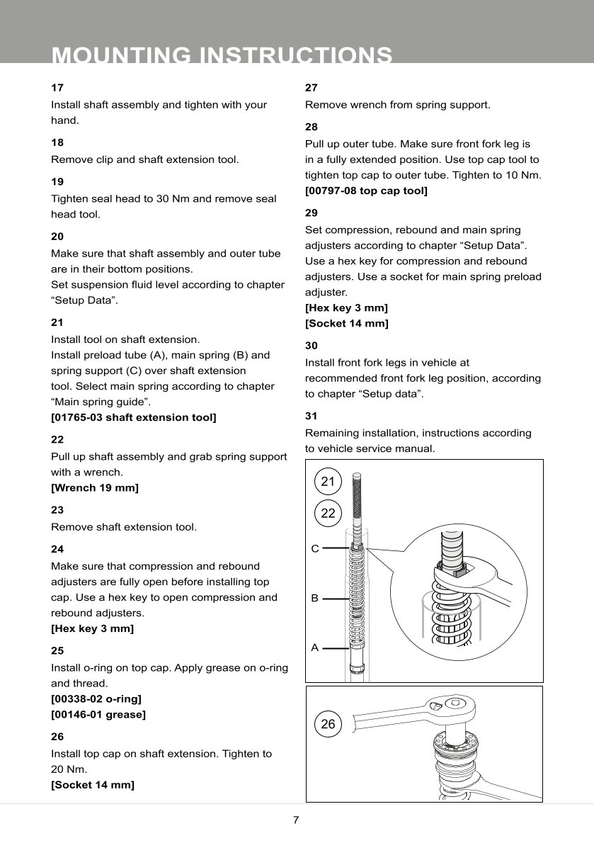 สปริงโช้คหน้า Ohlins FKR107 For Kawasaki ZX-6R (600cc) 2009-2016