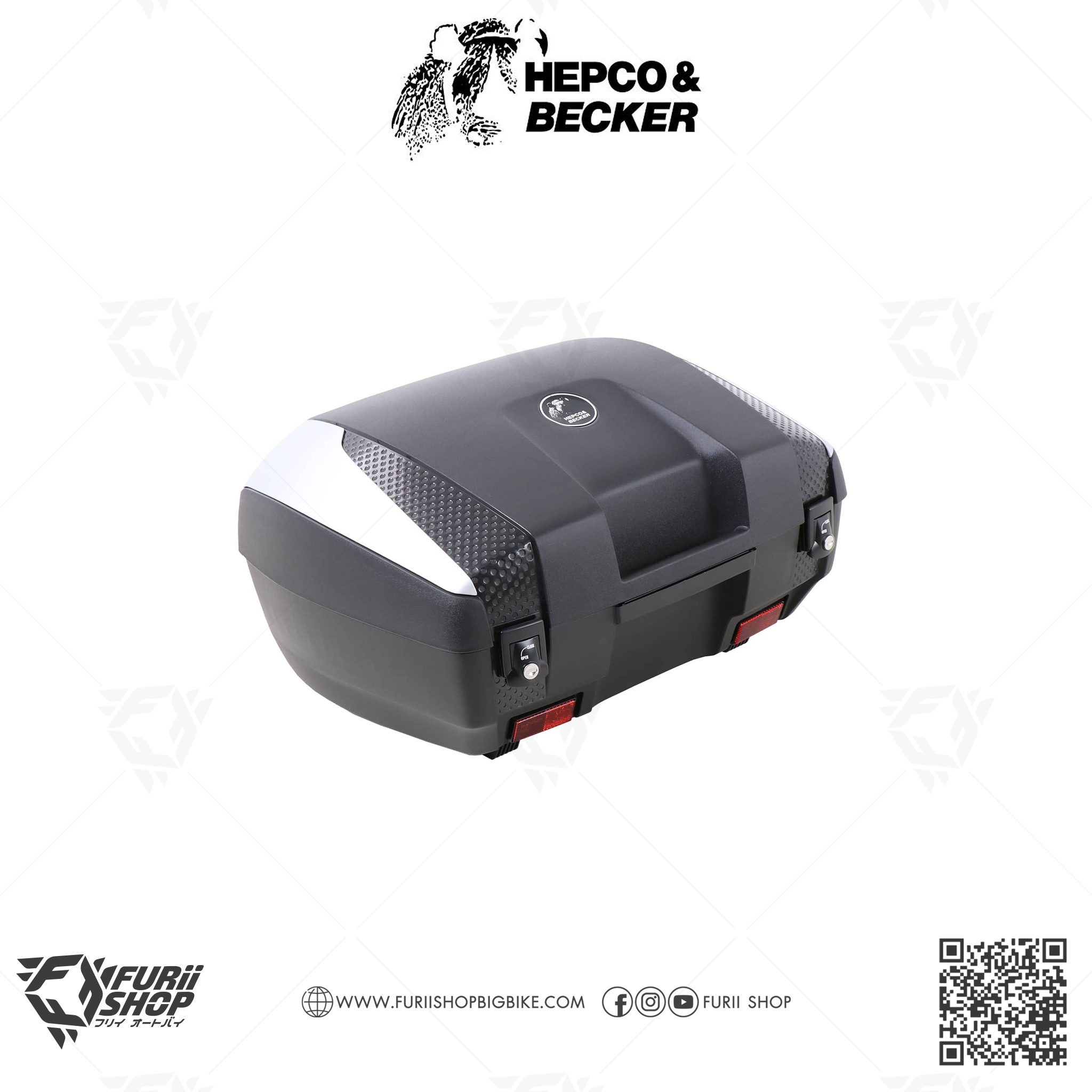 กล่องหลัง HEPCO & BECKER : Junior TC 55 Flash Top Case 55L. Black / Silver