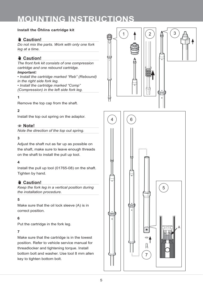 สปริงโช้คหน้า Ohlins FKS229 For Yamaha Tracer 7 GT 2021-2024