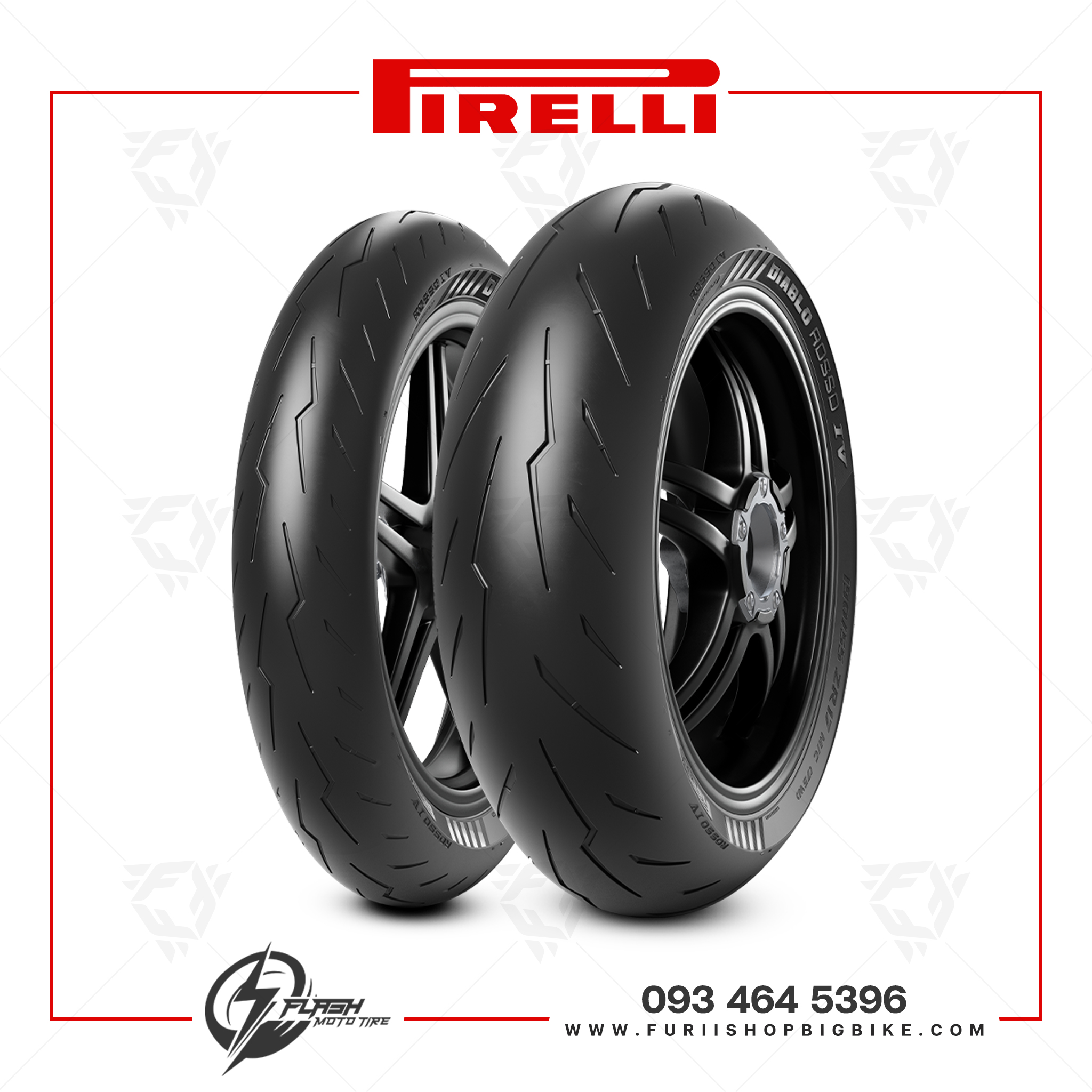ยางมอเตอร์ไซค์ Pirelli Diablo Rosso IV : F 120/70ZR17 + R 180/55ZR17