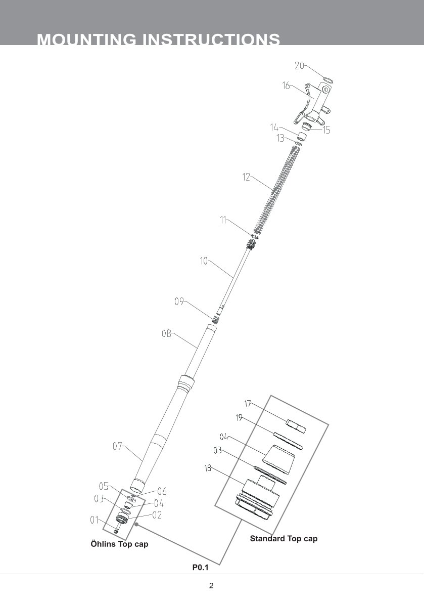 สปริงโช้คหน้า Ohlins FDK111 For Honda MSX125 2013-2020