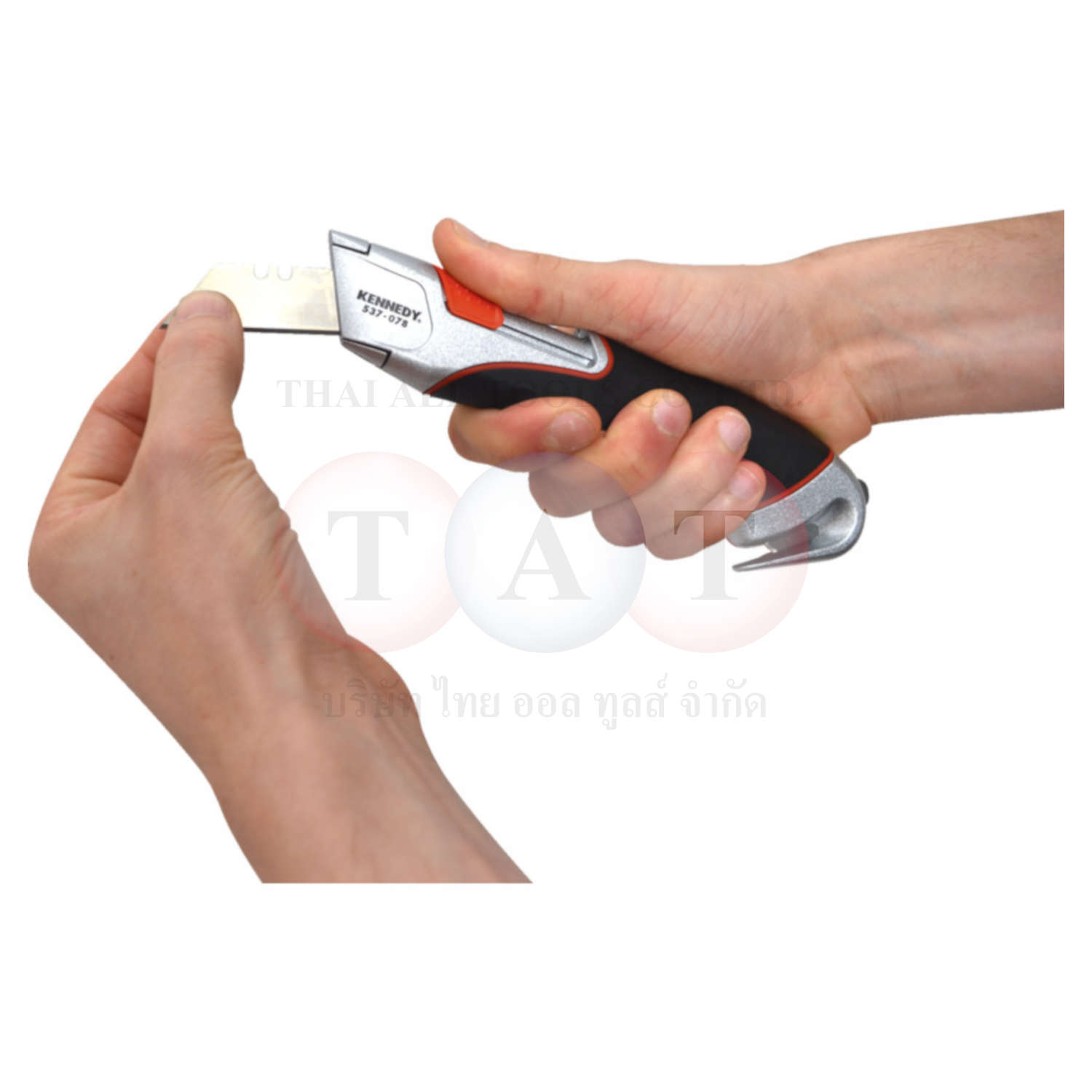 มีด AUTO RETRACTABLE SAFETY KNIFE C/W STRAP/TAPE CUTTER KENNEDY