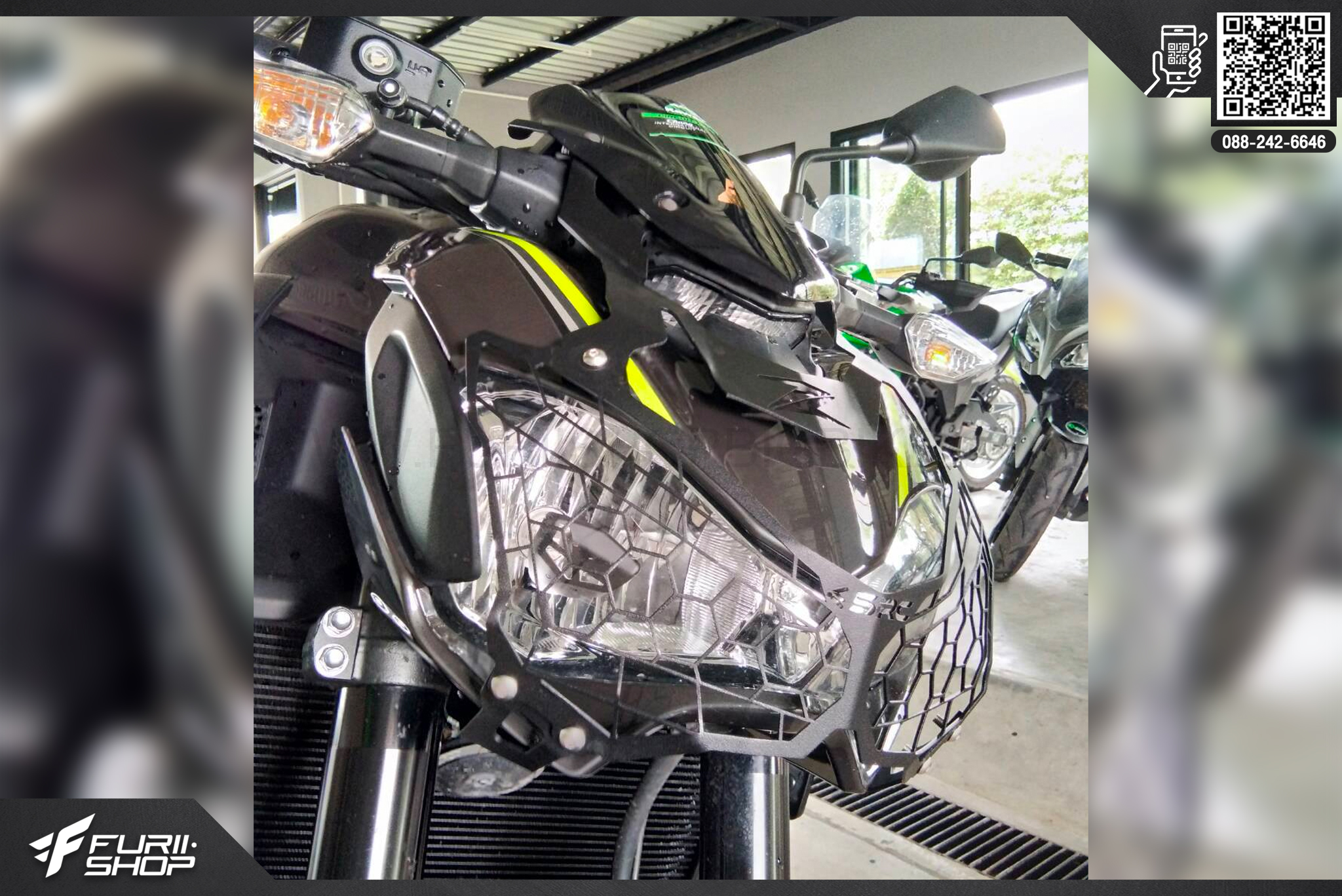 การ์ดไฟหน้า SRC สีดำ Kawasaki Z900
