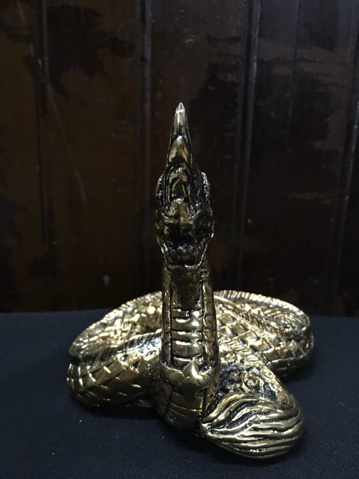 พญานาคทองเหลือง ไม่ยกหาง ขนาด 4.3 นิ้ว