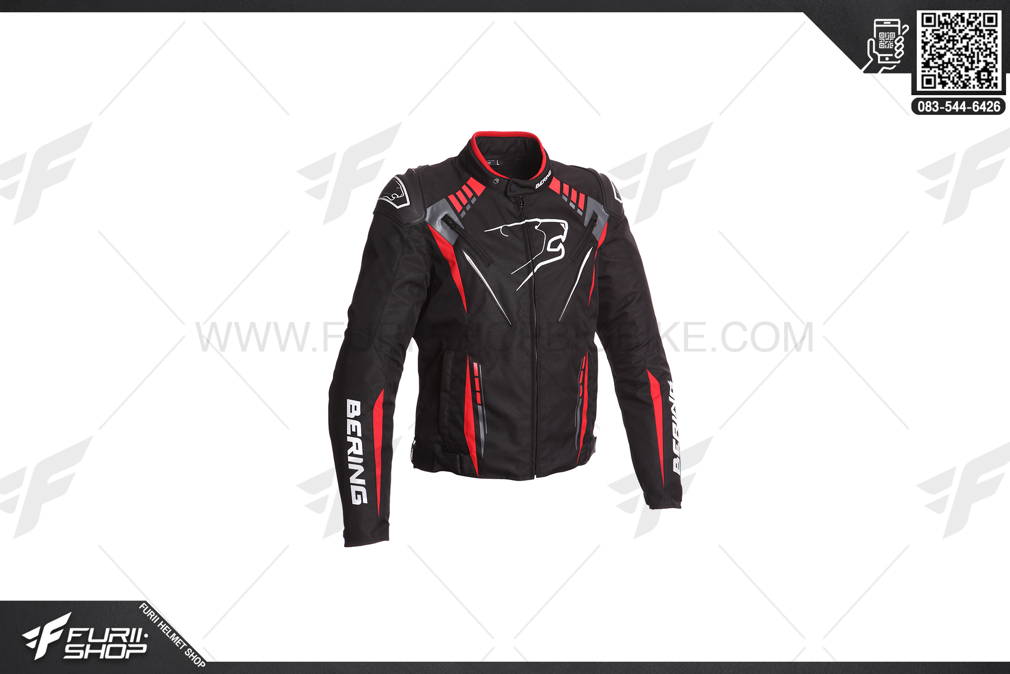 เสื้อแจ็คเก็ต Bering Primo-R Black/Red