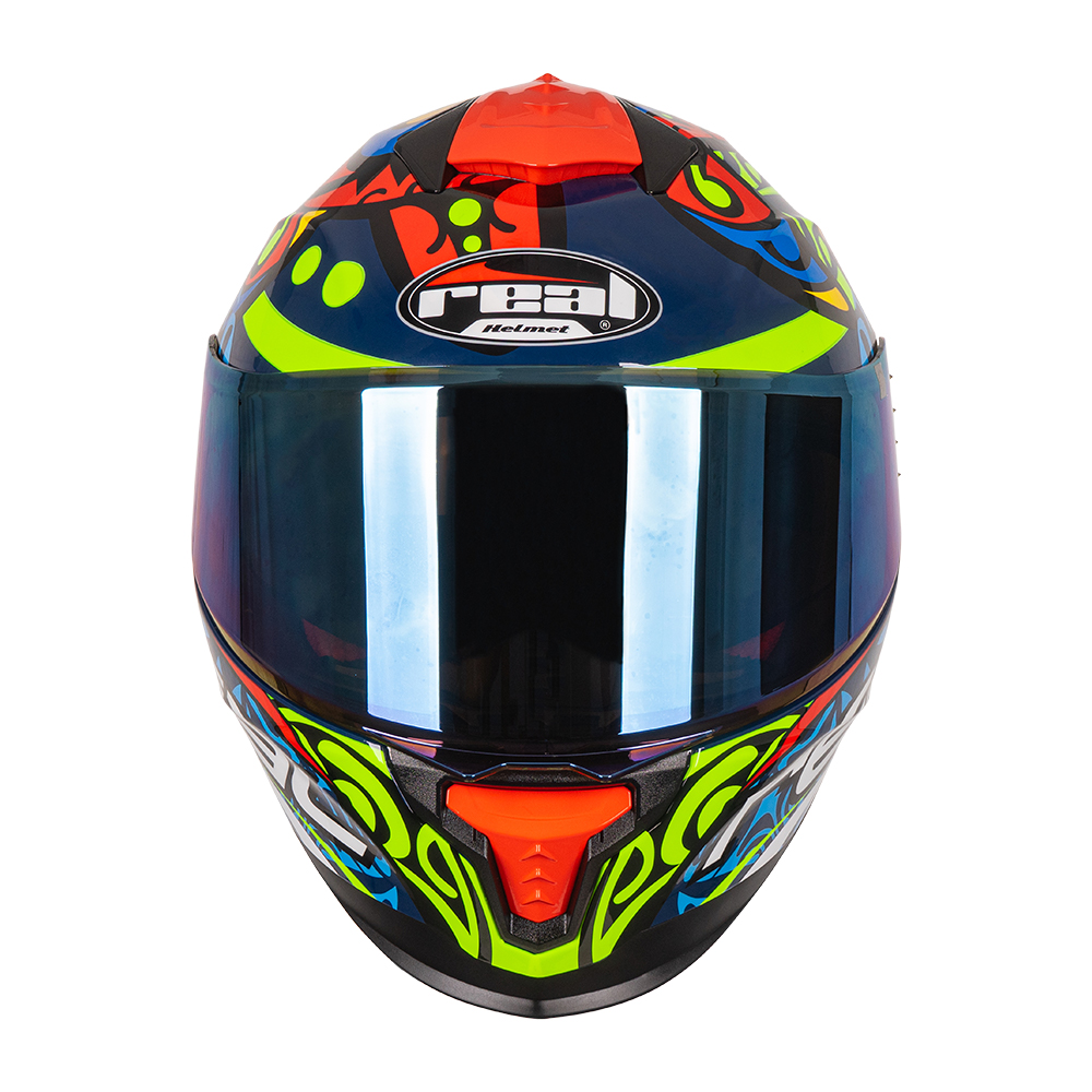 หมวกกันน็อคเต็มใบ หมวกกันน็อค Real Helmets รุ่น Hurricane Maori สีน้ำเงิน-แดง