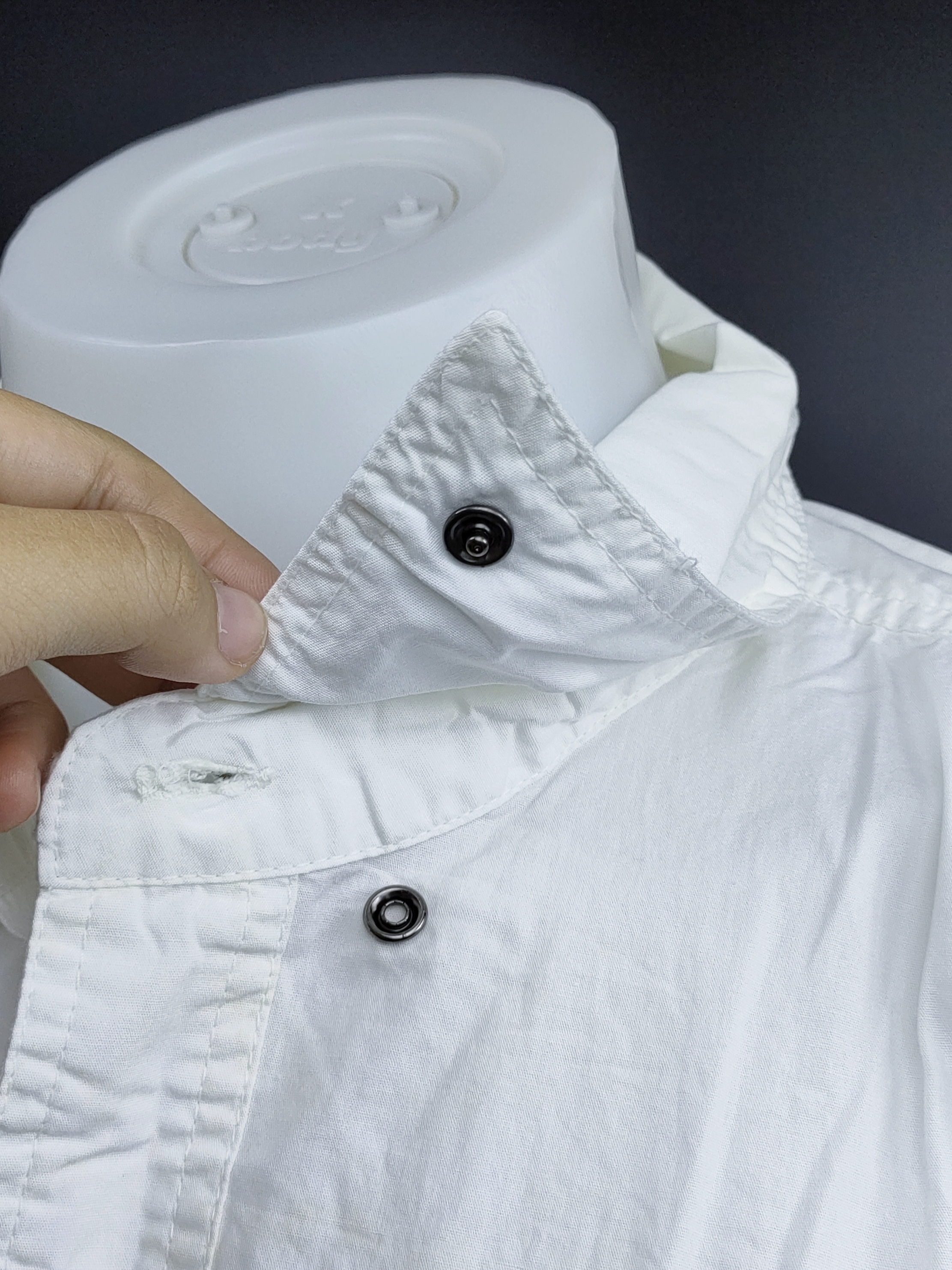 Shirt H-D แขนสั้นลายปัก #96471 สีขาว ไซส์ XL