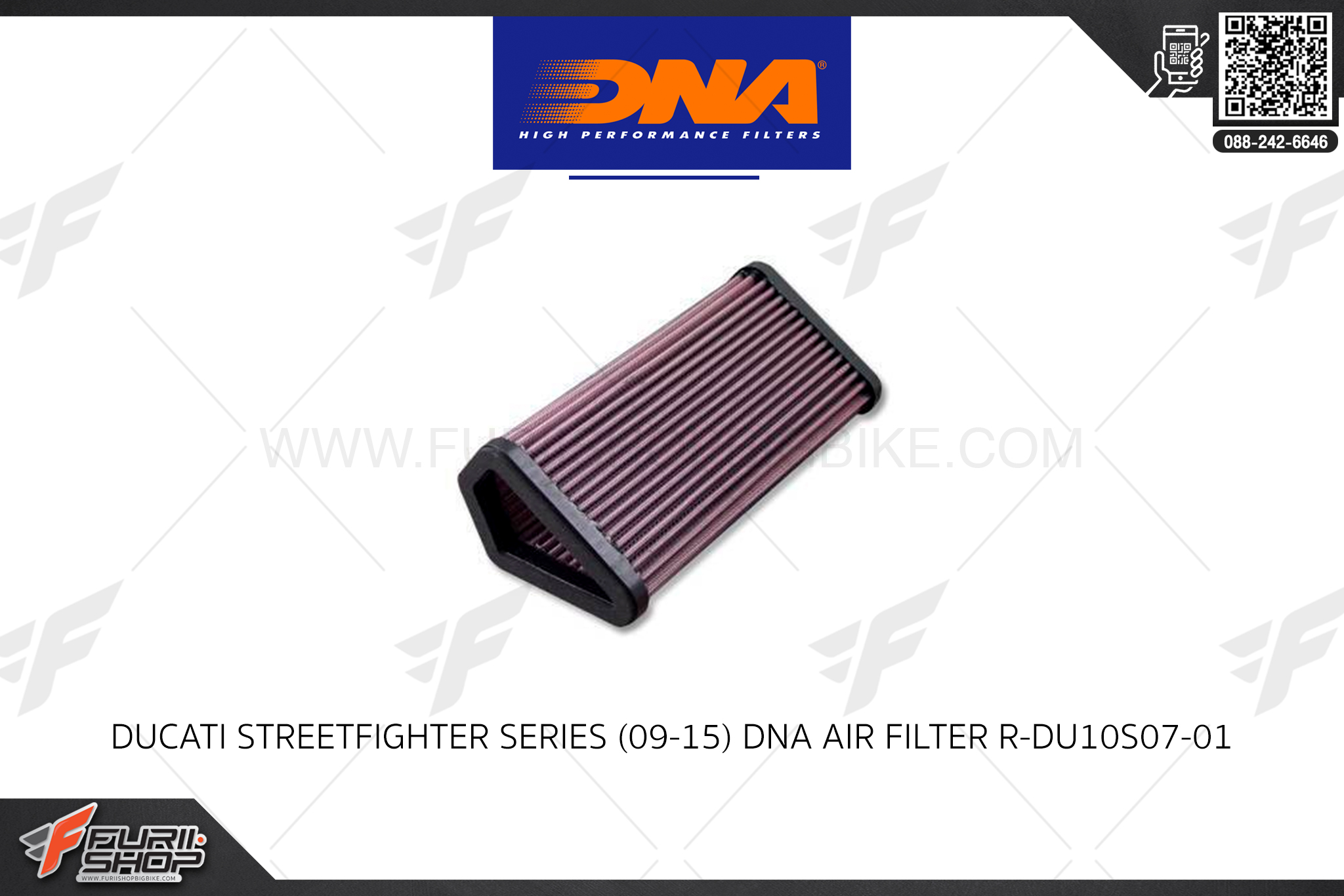 กรองอากาศ DNA HIGH PERFORMANCE FILTERS : Ducati STREETFIGHTER SERIES (09-15)