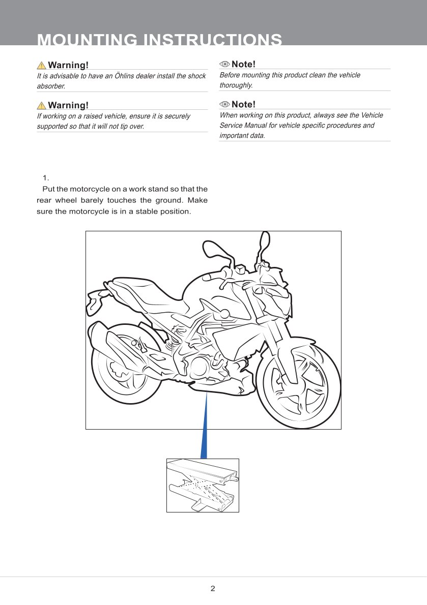 โช๊คหลังแต่ง Ohlins BM735 For BMW G 310 R ปี 2016-2023