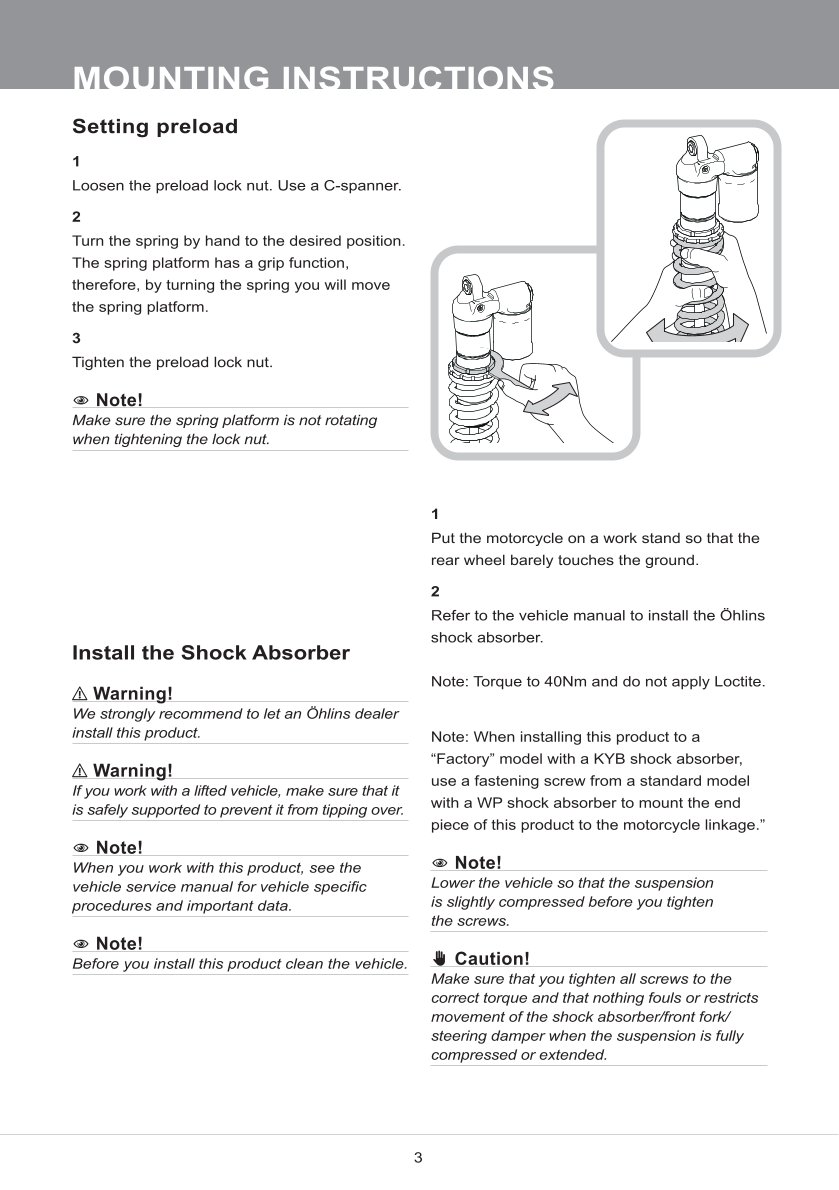 โช๊คหลังแต่ง Ohlins DMX0306 For Sherco 300 SEF Factory ปี 2019-2023