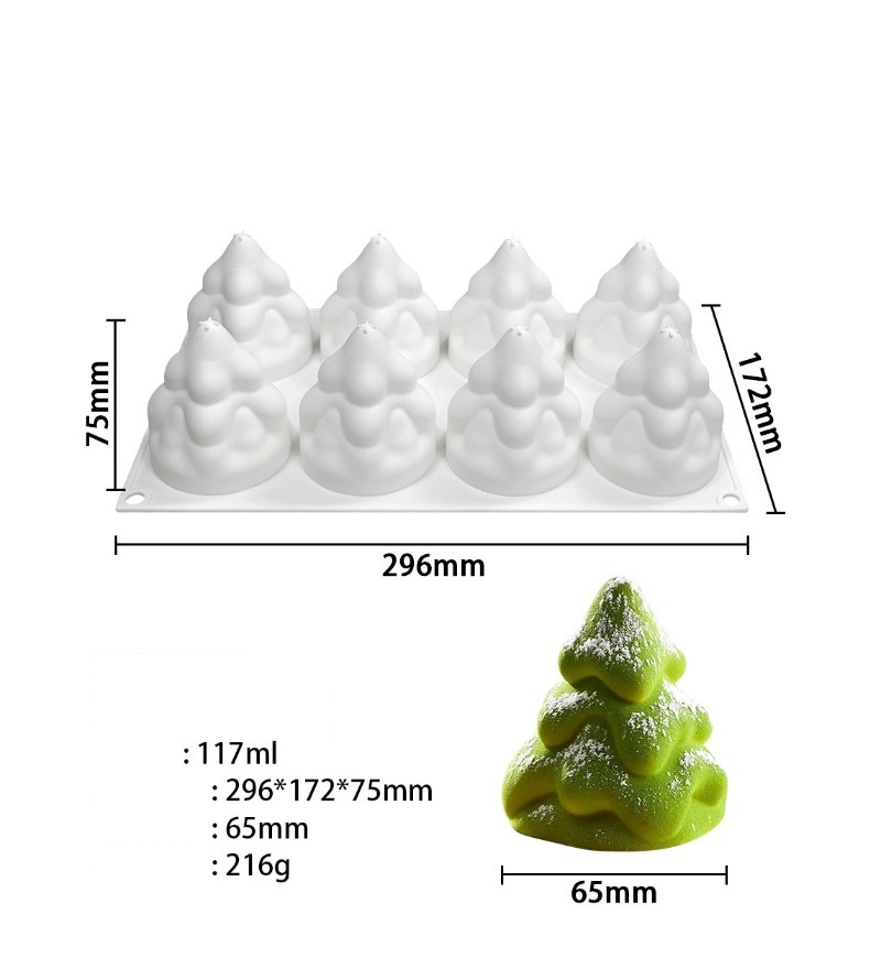 แม่พิพม์ซิลิโคน พิพม์วุ้น ต้นคริสต์มาส 8 ต้น