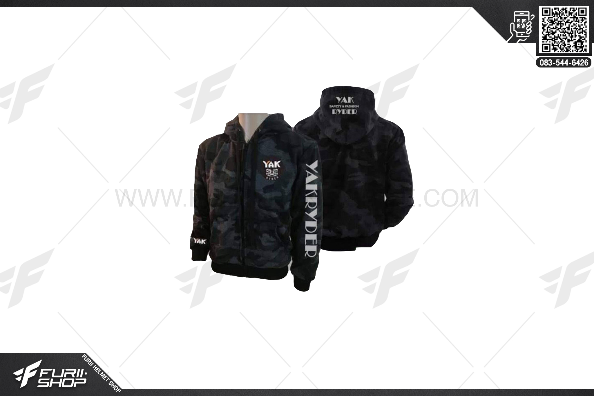 เสื้อแจ็คเก็ต YAK RYDER ดำ พราง