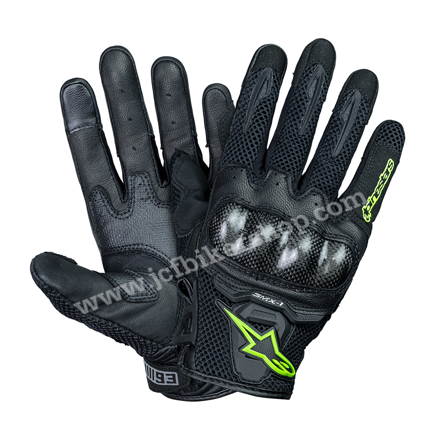 ถุงมือมอไซค์ ถุงมือมอเตอร์ไซค์ ถุงมือขับมอเตอร์ไซค์ ข้อสั้น ถุงมือ ap. SMX-1 Air หนังนิ่ม