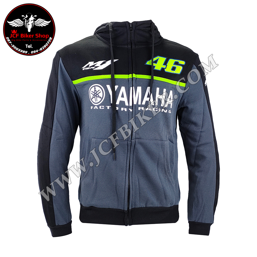 เสื้อฮู้ดมอเตอร์ไซค์ เสื้อฮู้ดบิ๊กไบค์ ผ้าCotton 100% โมโตจีพี ยามาฮ่า 46 W924