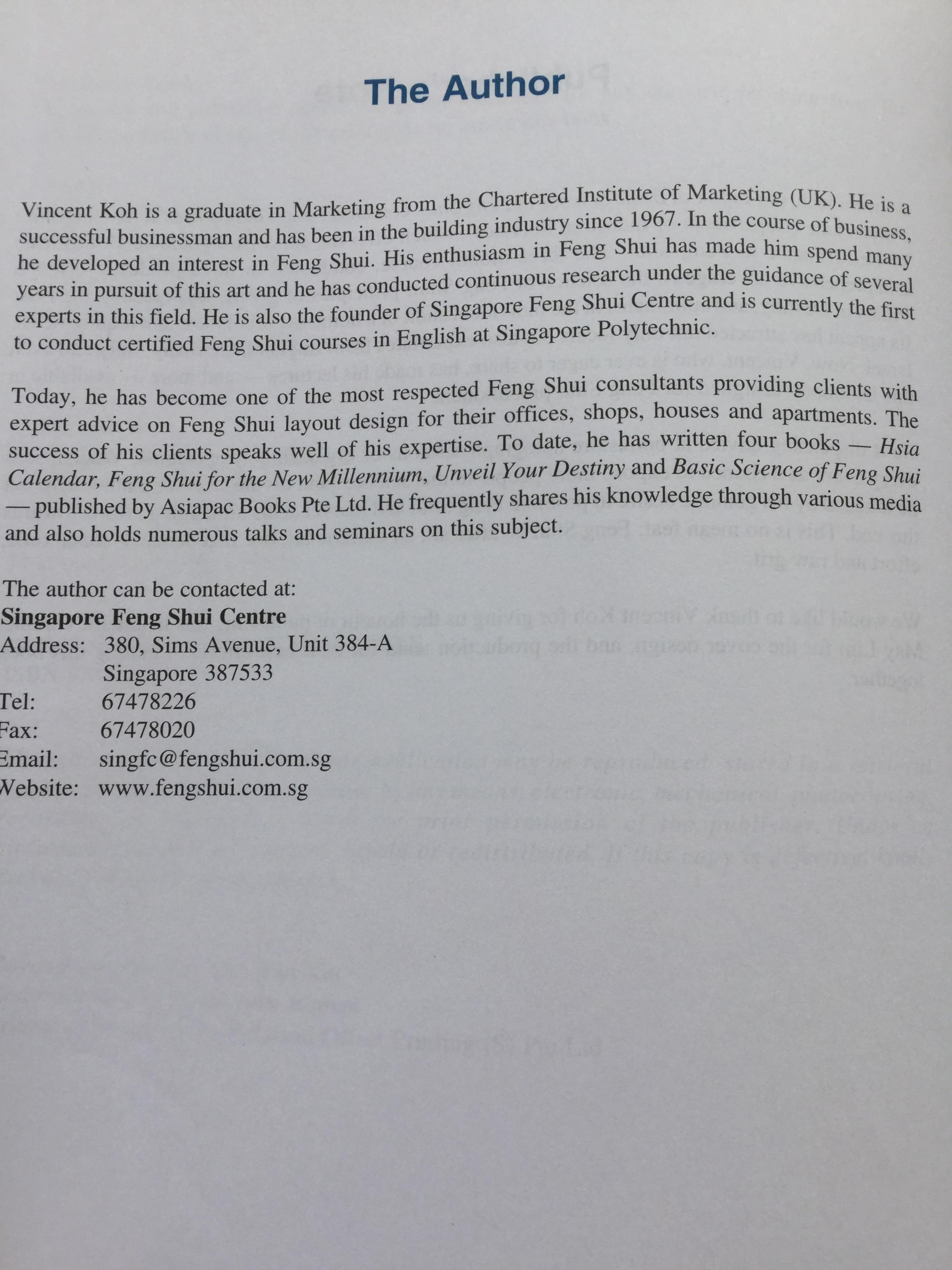 basic science of Feng Shui. A Handbook for Practitioners. ผู้เขียน Vincent Koh 0 กก.