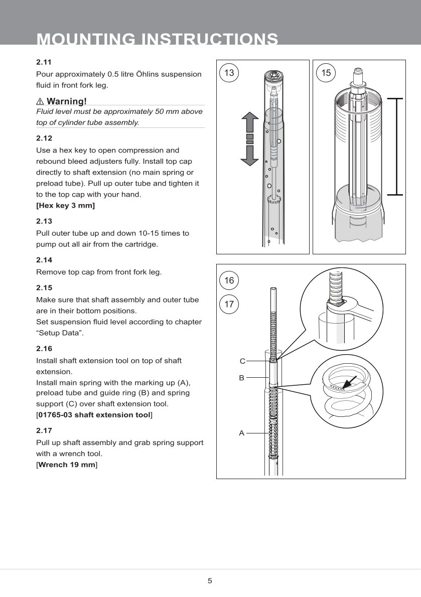 สปริงโช้คหน้า Ohlins FKS511 For Kawasaki Z900RS CAFÉ 2017-2023