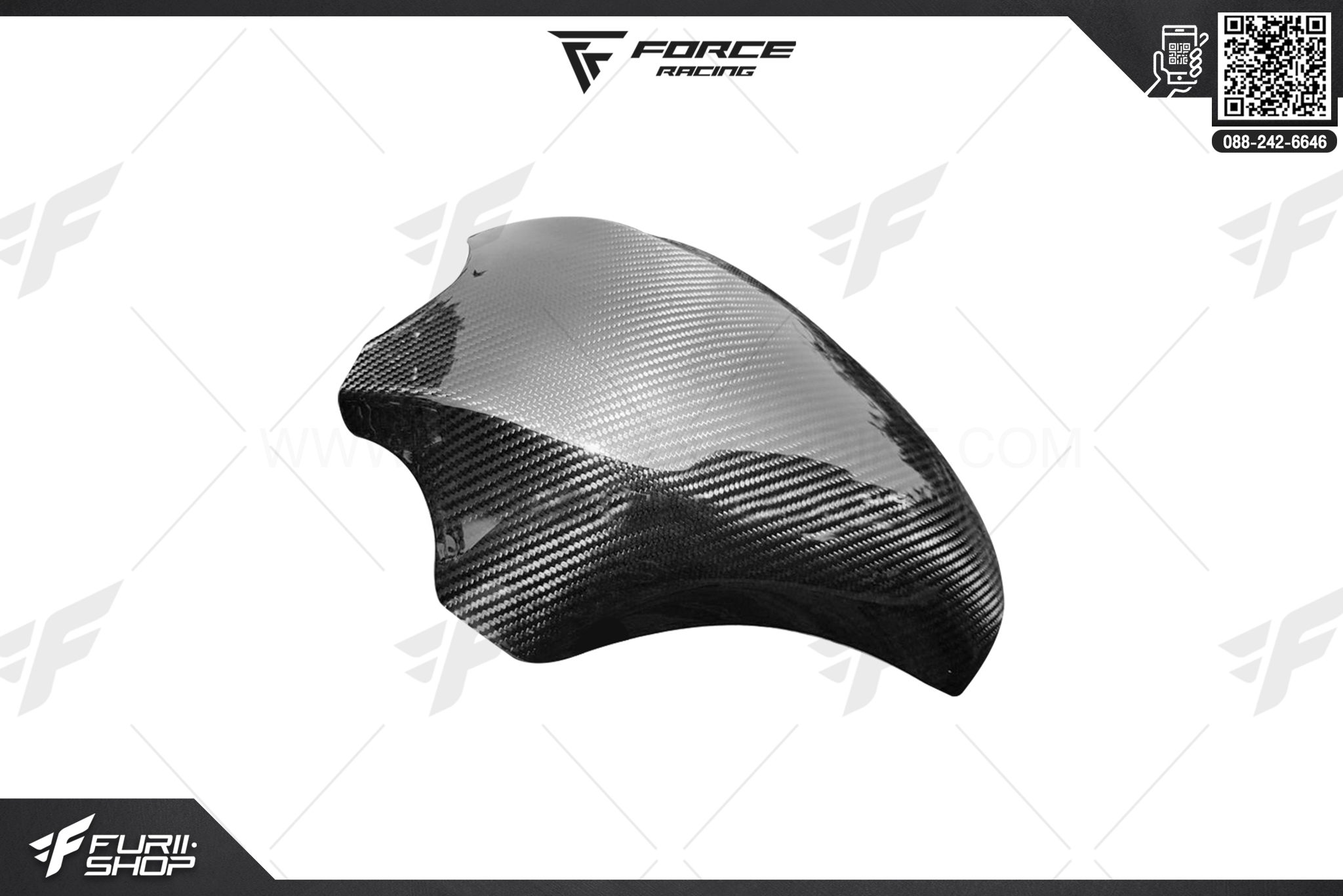 การ์ดถังเพรียวคาร์บอน Force Racing For Kawasaki Er-6n, Ninja650 2009